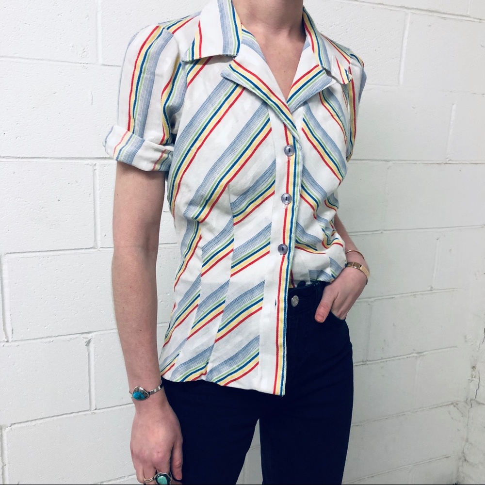 Vintage bright striped blouse
